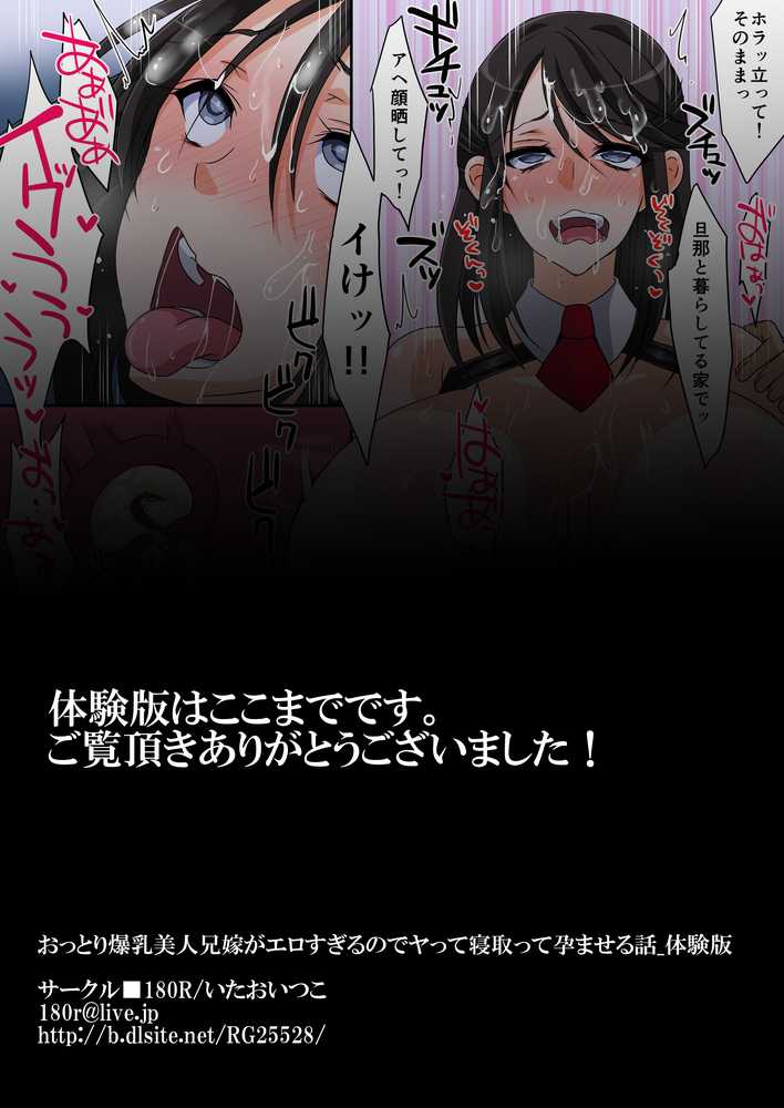 おっとり爆乳美人兄嫁がエロすぎるのでヤって寝取って孕ませる話
