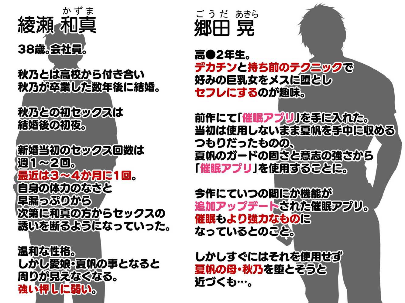 大嫌いなチャラ男先輩にドスケベ催●をかけられてエロエロセックスにどっぷりハマってしまう清楚系JK夏帆ちゃん 秋乃・母娘丼編