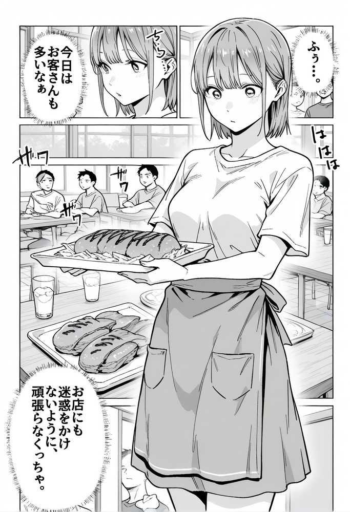 準備中の店内で。家計の為に、乱れる身体。