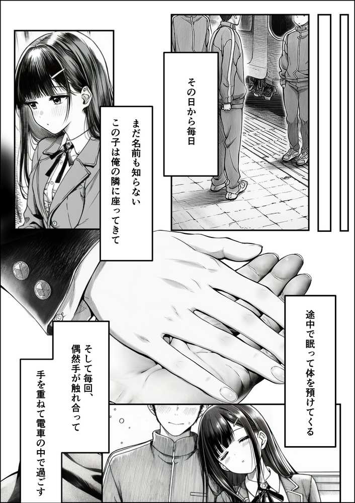 電車で何度も肩にもたれかかってくる女の子と、子作りセックスしてしまった