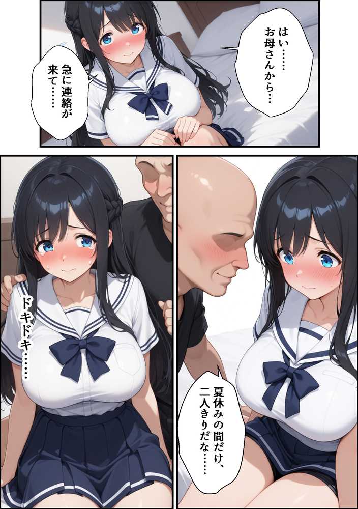 夏休みにセーラー服とメイド服で叔父さんに中出しされ続ける話